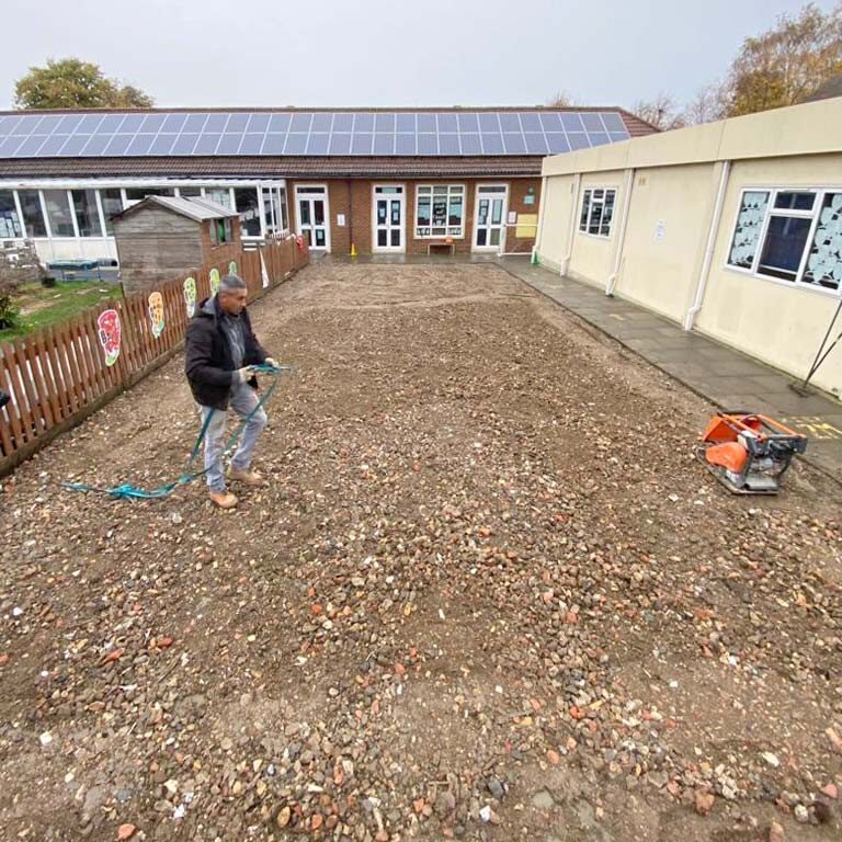 Artificial Grass Playing Field, Carshalton, Surrey. All Terrain Landscaping, Morden