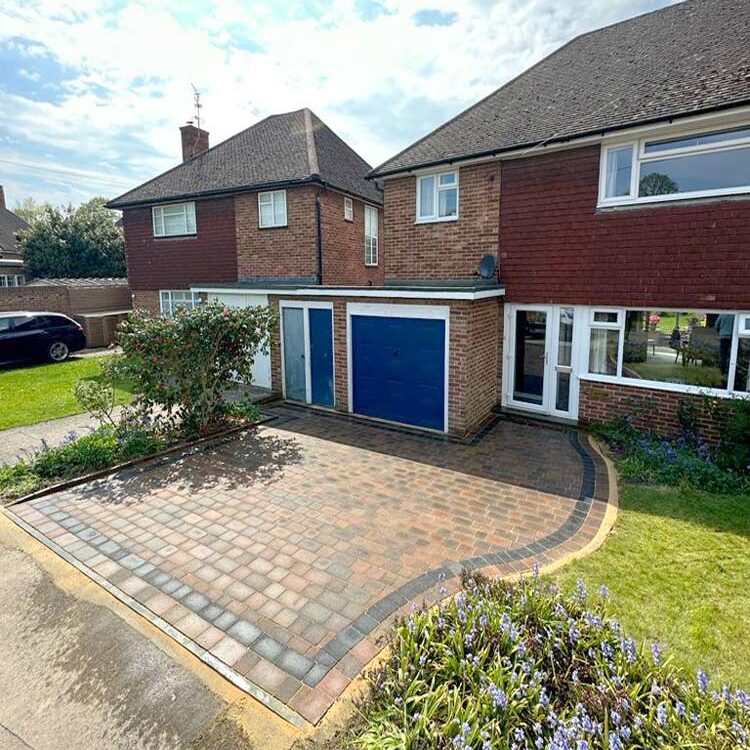 Finished block paved driveway, Epsom, Surrey. All terrain Landscaping, Surrey