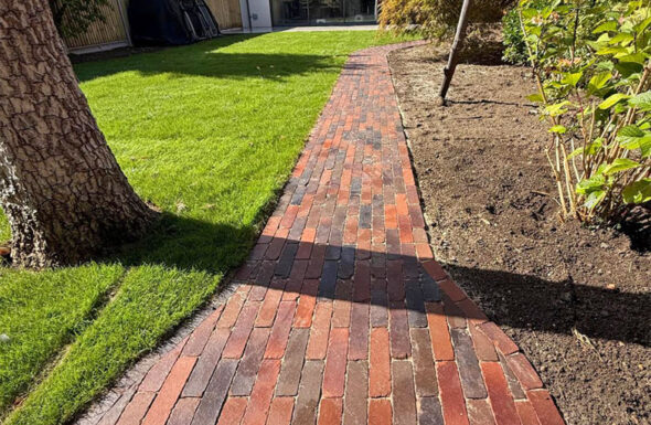 Porcelain Patio, Clay Pavers and Landscaping, Sutton. All Terrain Landscaping.