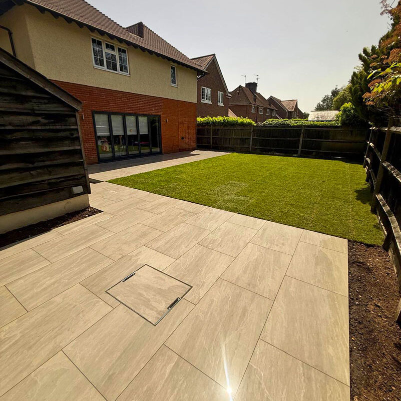 Porcelain Patio and Garden Landscaping, Banstead, Surrey. All Terrain Landscaping