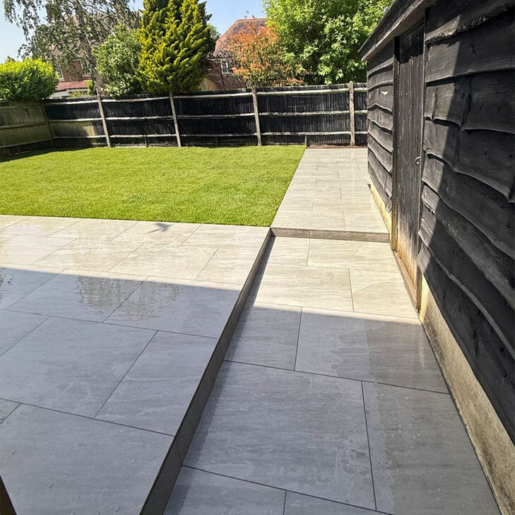 Porcelain Patio and Garden Landscaping, Banstead, Surrey. All Terrain Landscaping